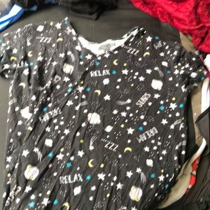 Cute black galaxy pajama top